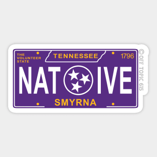 Smyrna Native License Plate Sticker